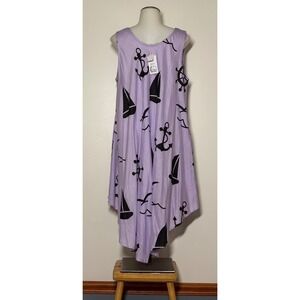 Magu Distributors Nautical Sharkbite Dress Womens OS Lavender Purple NWT